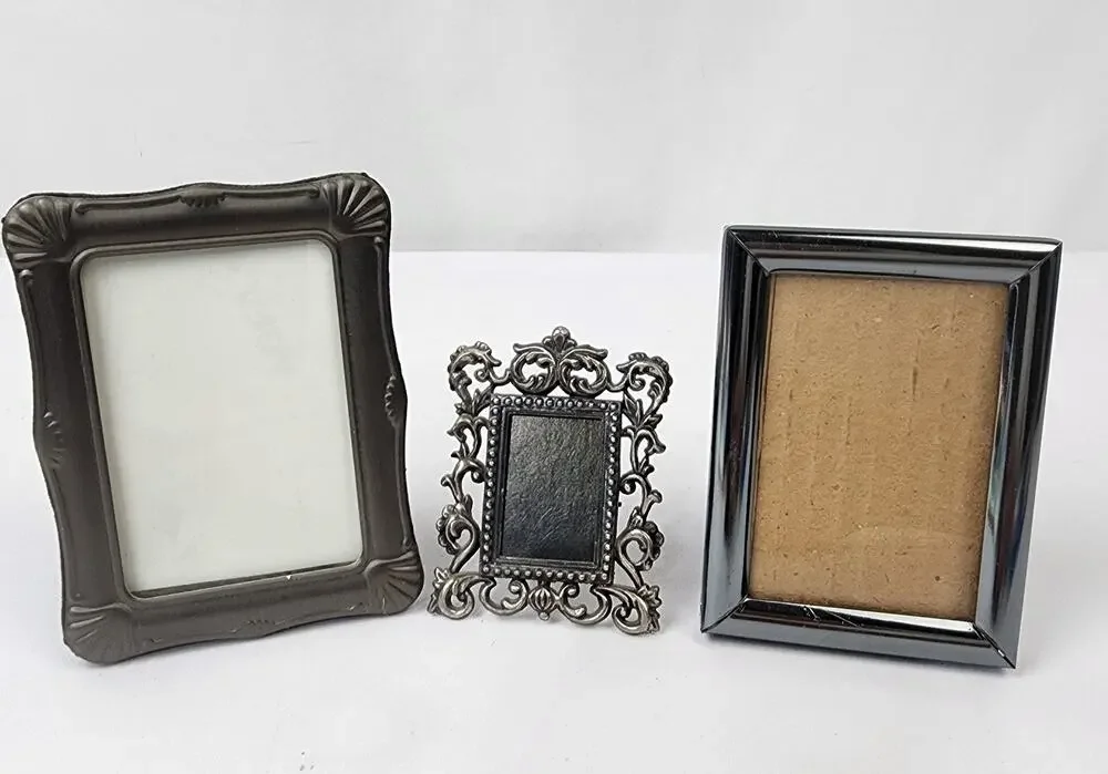 Mini Metal Silver Picture Frames 3.5 x 3